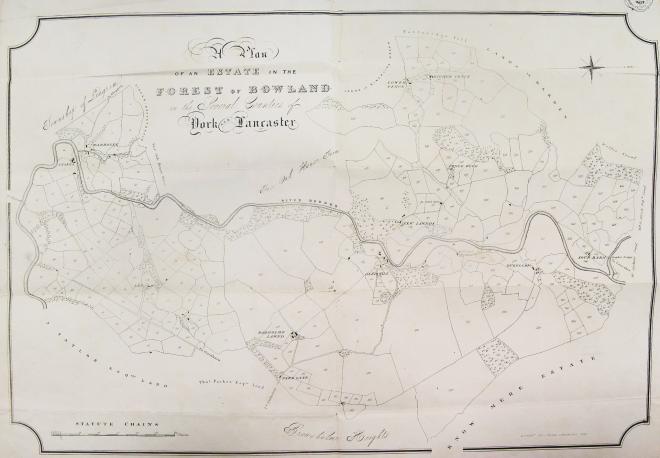 Map of Radholme, by J. Binns of Lancaster, dated 1835 (LRO DDB 74/37) reproduced by kind permission of Lancashire Archives and Robert Parker, DL, of Browsholme Hall