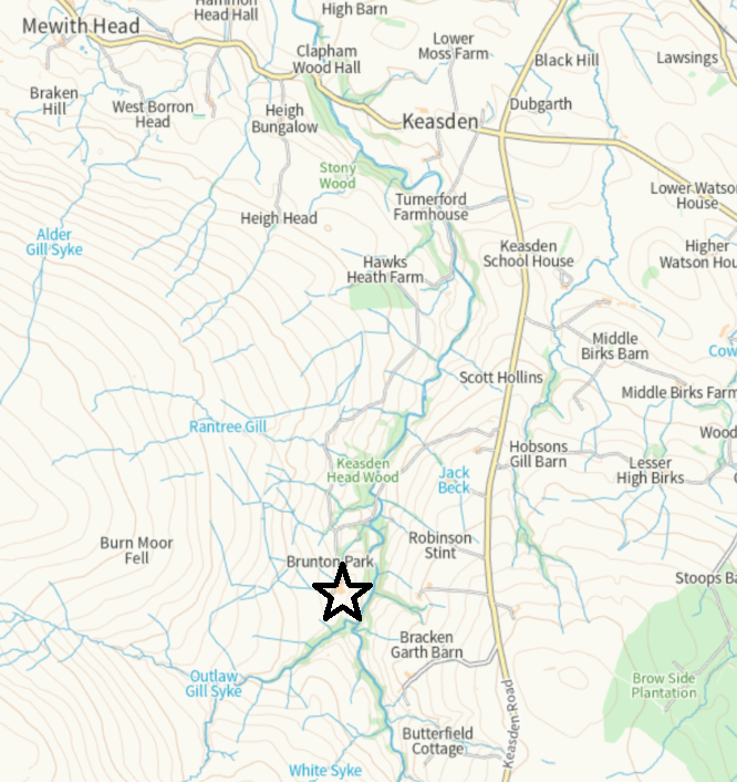 Forest of Bowland Map - Keasden Head Farm - Close up