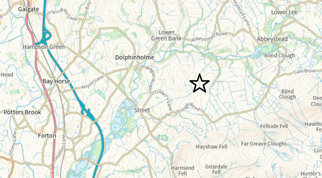 Forest of Bowland Map - The Gathering Fields - Close up