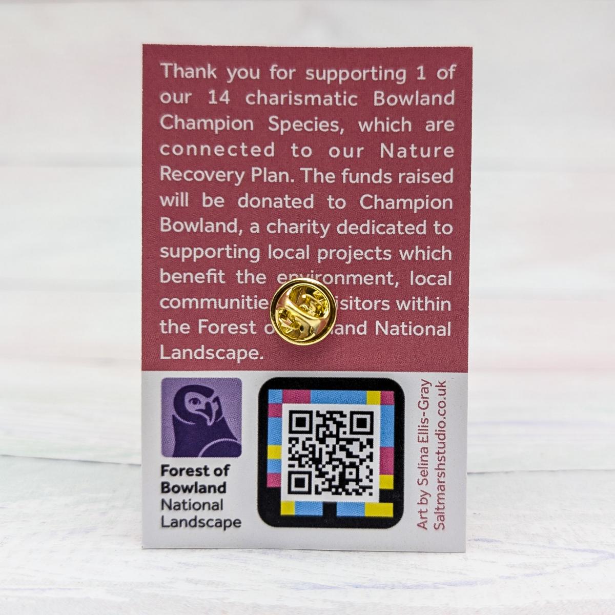 Info on reverse of badges