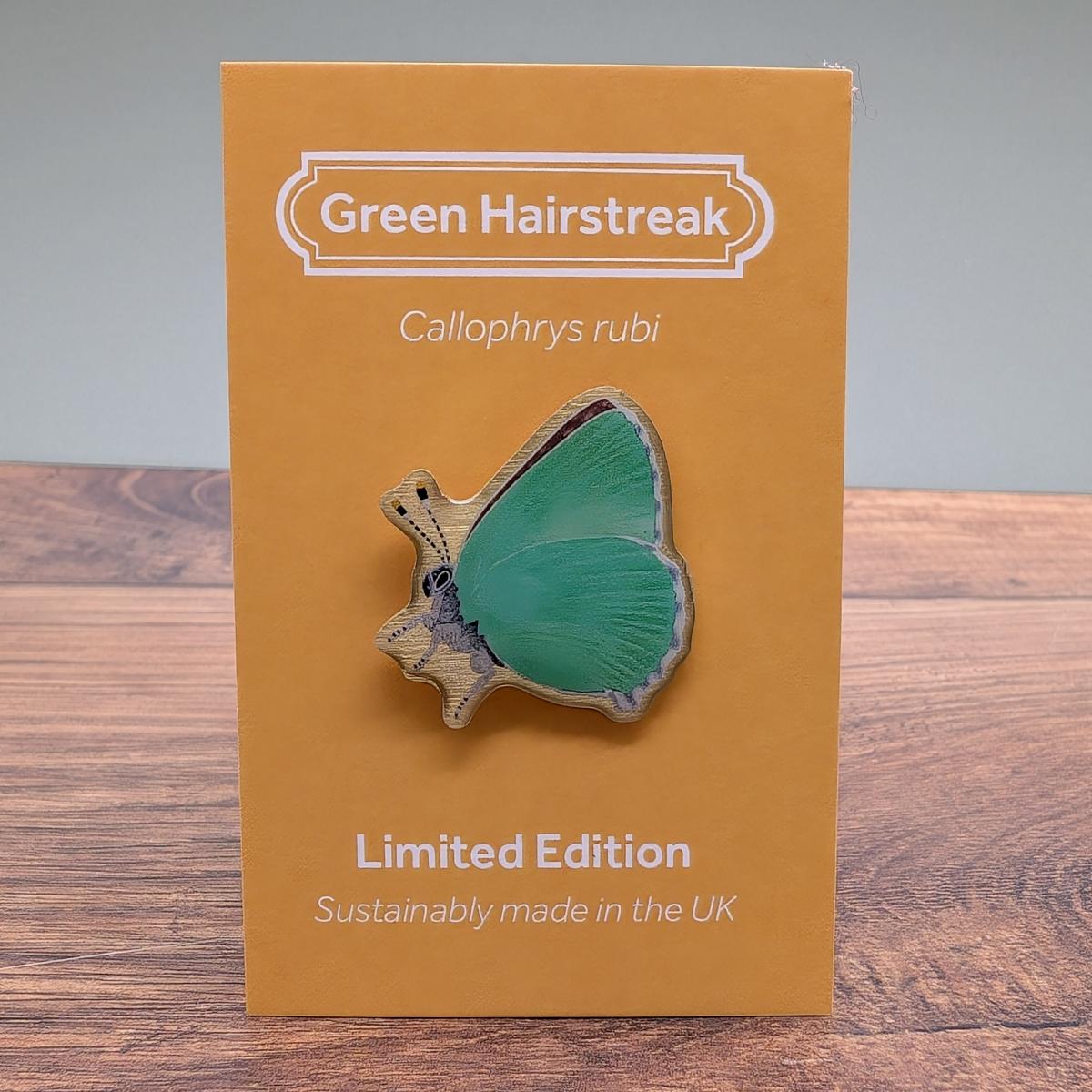 Green hairstreak butterfly by Saltmarsh Studios