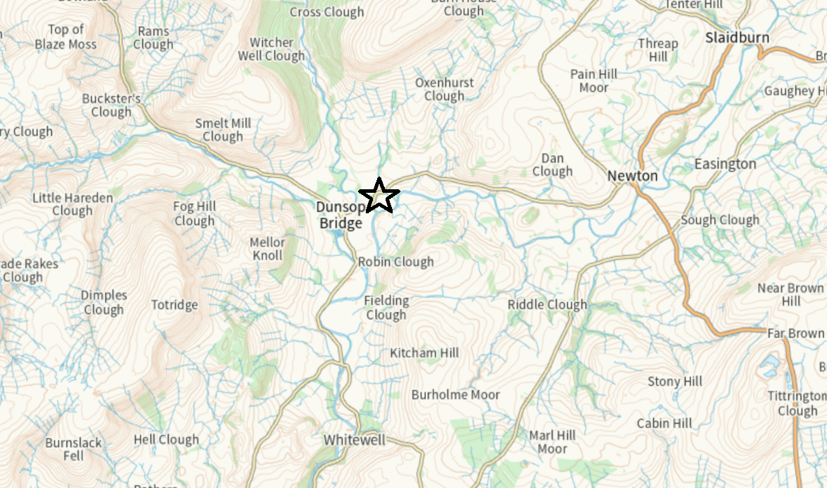 Forest of Bowland Map - Wood End Farm - Close up