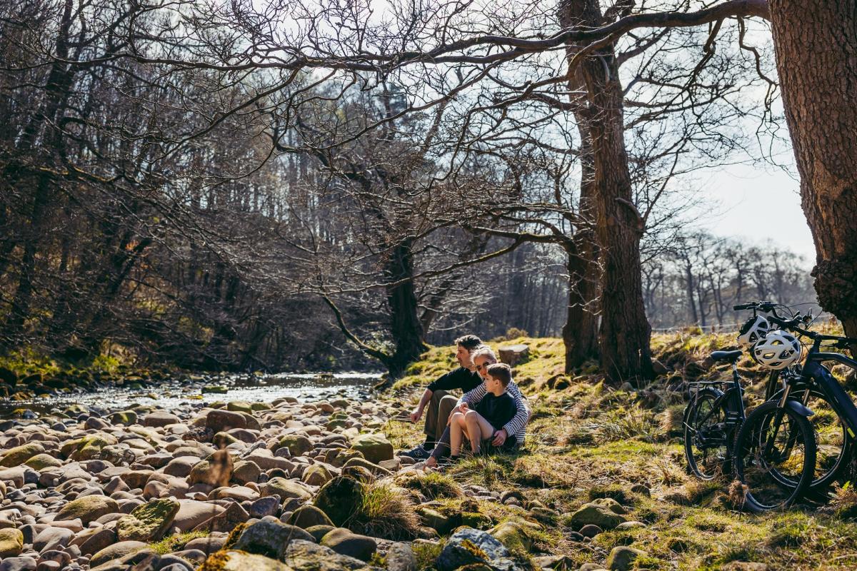 Dunsop Bridge Family by the River by Mark Tattersall