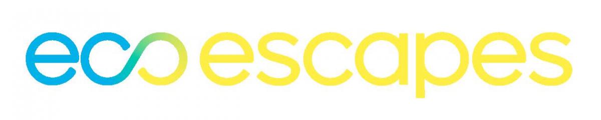 Eco Escapes electric blue/yellow logo