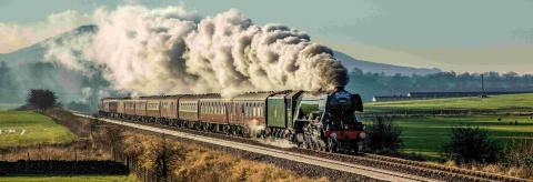 The Flying Scotsman is set in the shadow of Majestic Pendle Hill, one of my favourite photos.   © Diane Muldowney