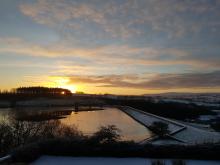 Snowy Sunrise over Stocks Reservoir © Naomi Barnes