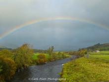 Rainbow at Burholme Bridge, River Hodder, between Whitewell and Dunsop Bridge, Forest of Bowland, © Cath Peachey