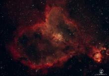 This is a picture of the Heart Nebula - taken in November 2021 using my telescopes from my garden in Barley in Pendle. © Lee Hunt
