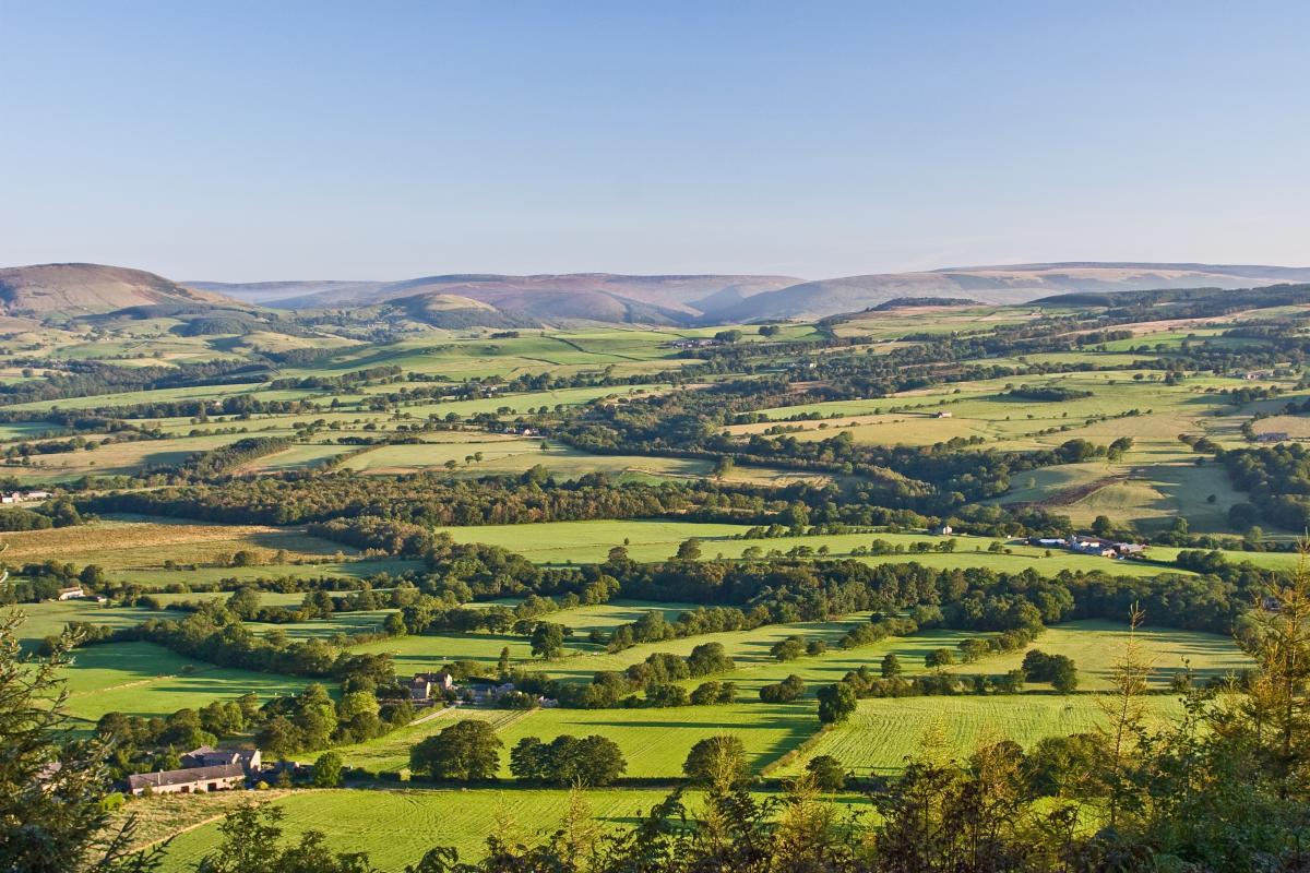 landscape view from Longridge Fell