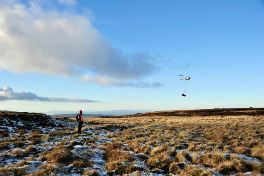 helicopter on peatland