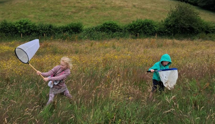 Children in a meadow at National Meadow Day