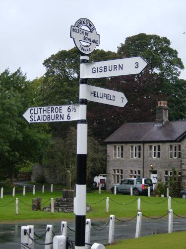 traditional sign post in the Forest of Bowland