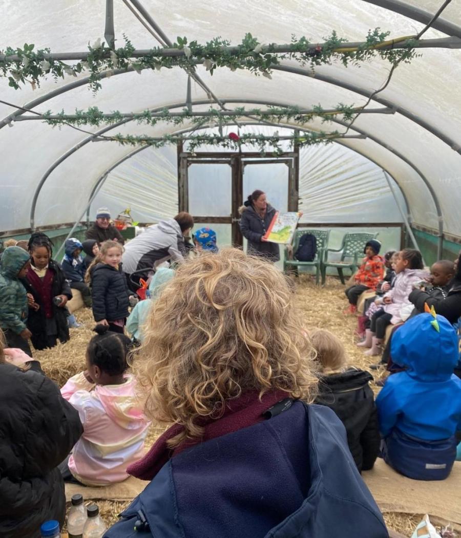 School group at Northwood Farm