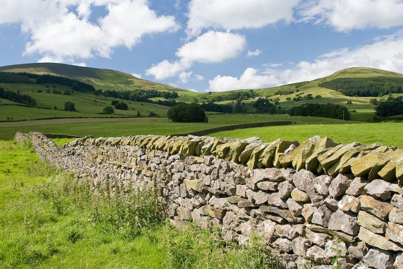 drystone wall in the landscape