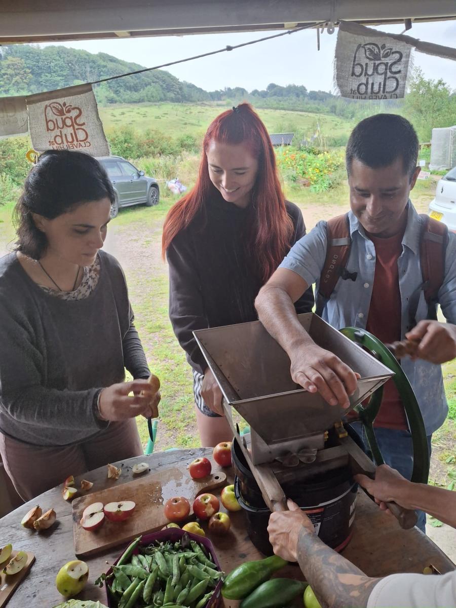 Apple pressing at an event