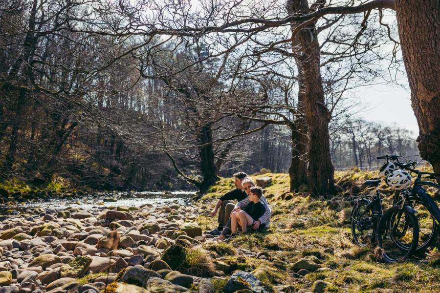 Dunsop Bridge Family by the River by Mark Tattersall
