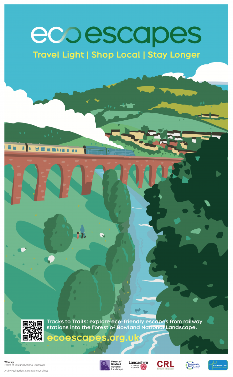 Eco Escapes poster - Whalley Train Station