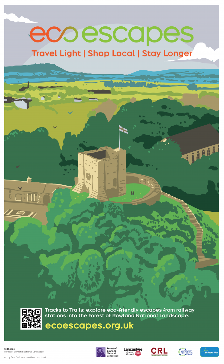 Eco Escapes poster - Clitheroe Train Station