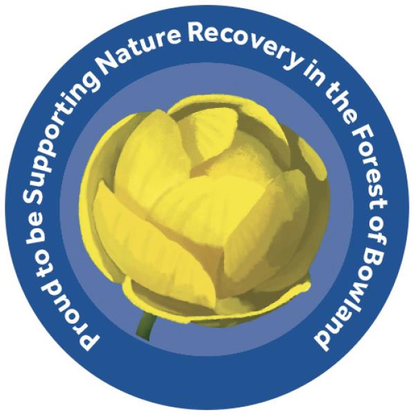 champion species badge of a globe flower