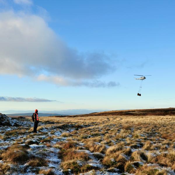 helicopter on peatland