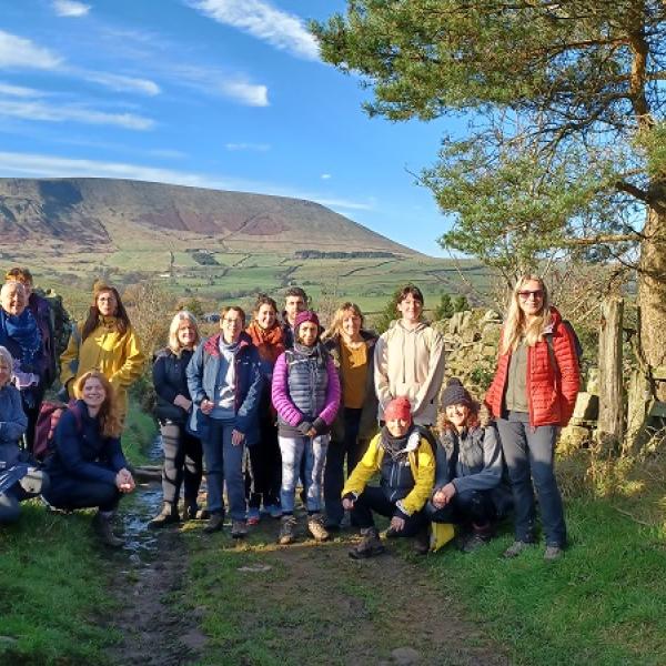 People enjoying a mind body connection walk